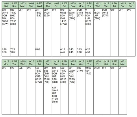 qatar airways flight schedule|Timetable .